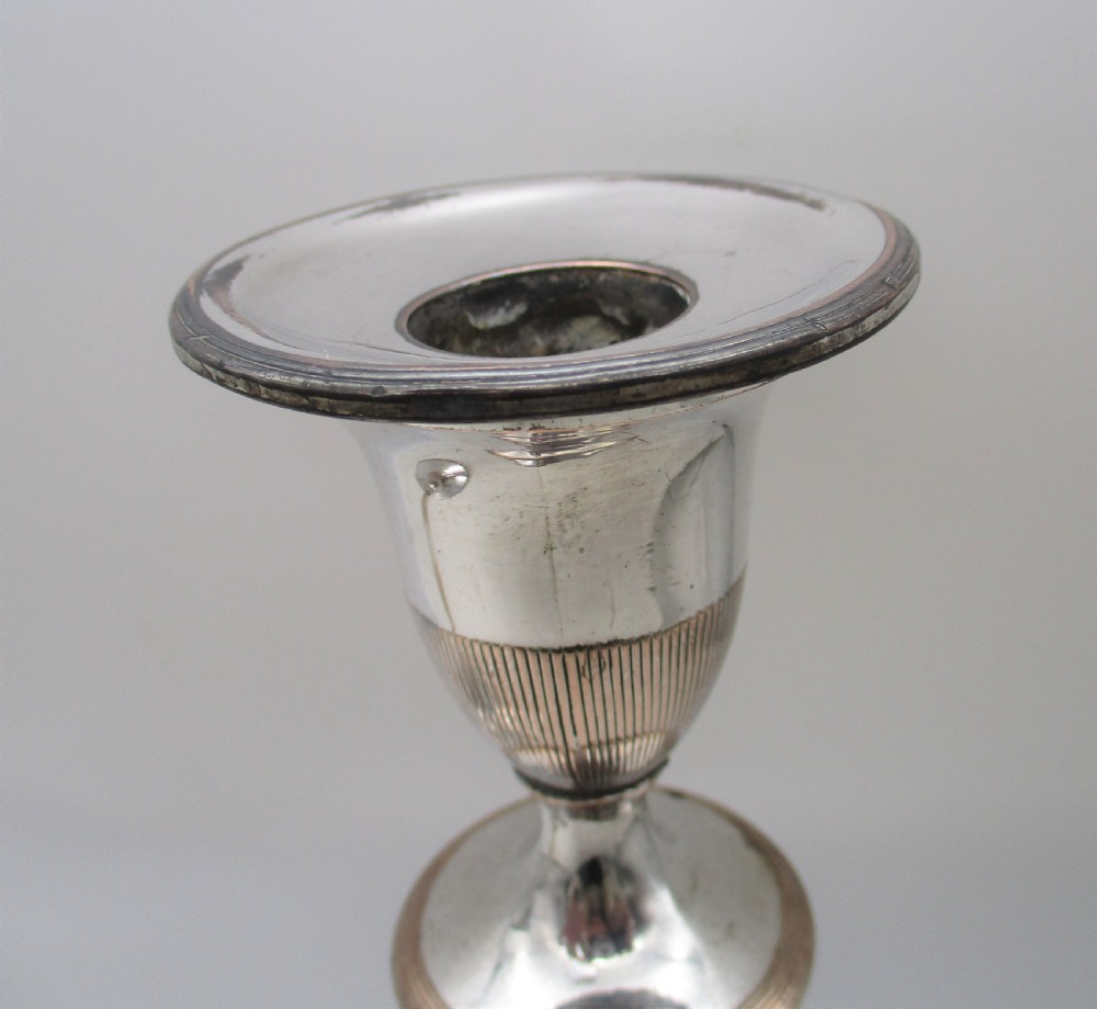 A Fine Pair of Old Sheffield Plated Candlesticks c1800 View VI
