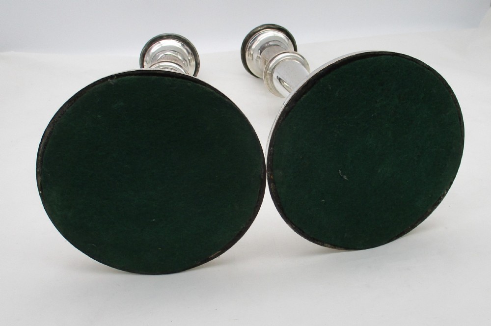 A Fine Pair of Old Sheffield Plated Candlesticks c1800 View VIII