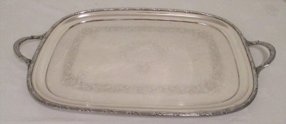 A Large Silver Plated Serving Tray c1900 View II