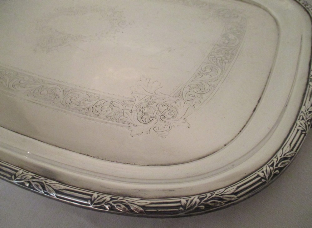 A Large Silver Plated Serving Tray c1900 View III