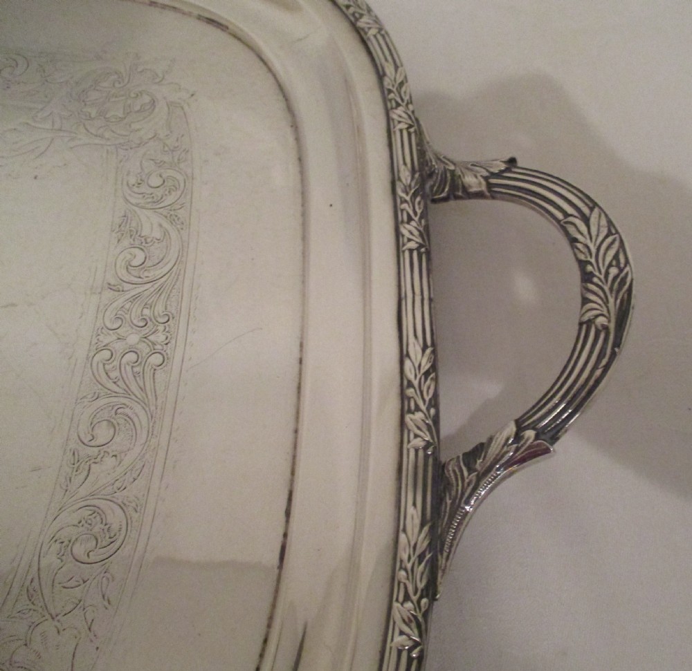 A Large Silver Plated Serving Tray c1900 View V