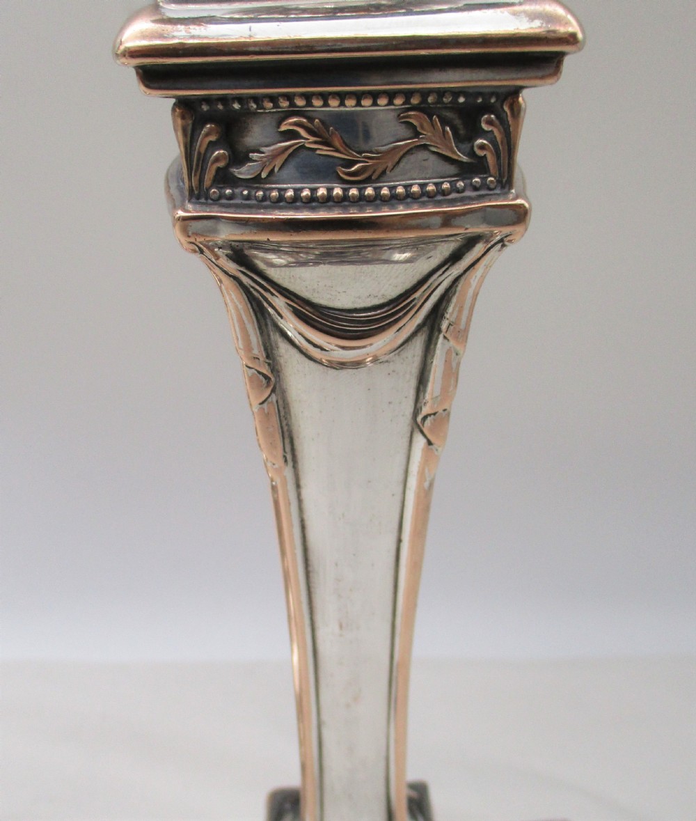 A Rare Pair of Old Sheffield Plated Candlesticks c1780 View VI