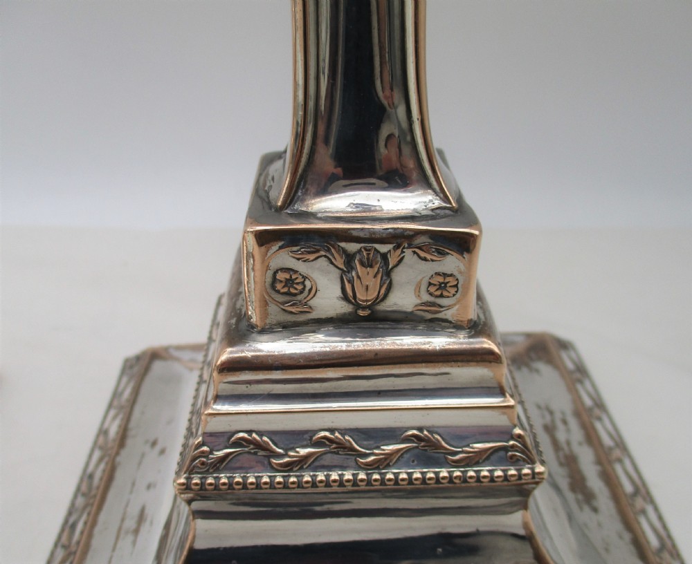 A Rare Pair of Old Sheffield Plated Candlesticks c1780 View VII