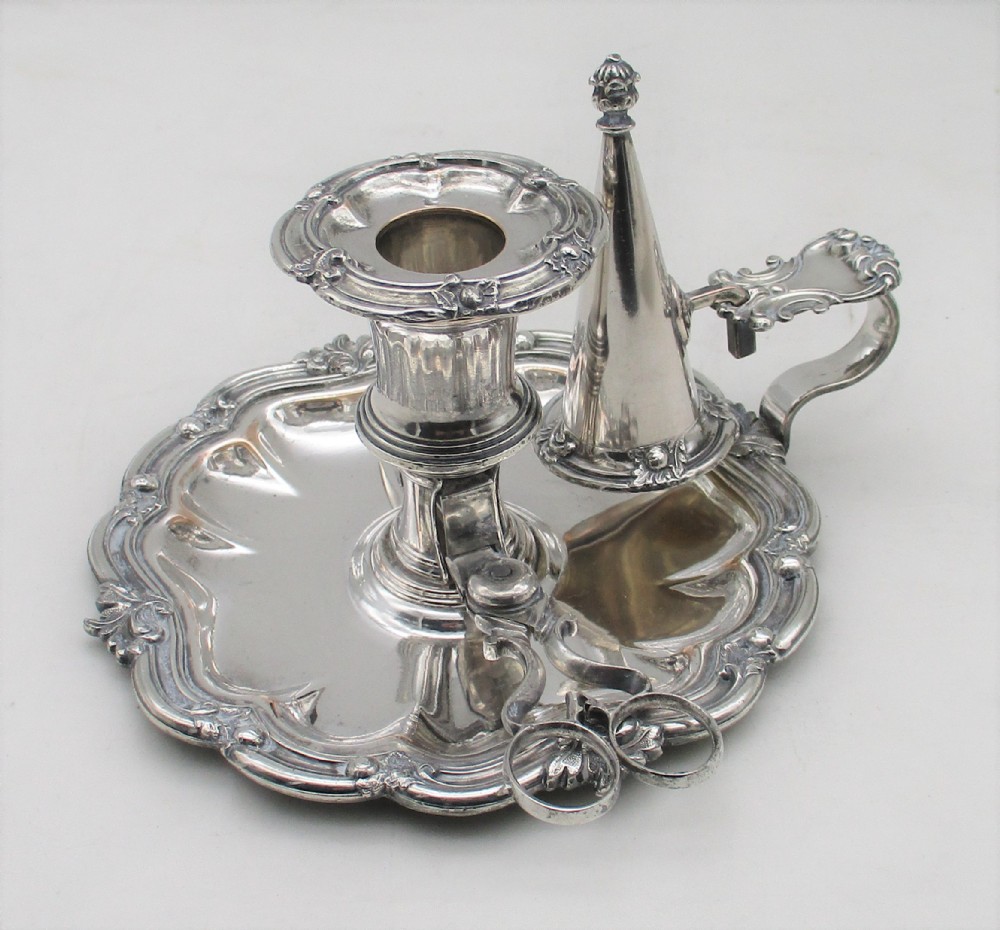 A Fine Old Sheffield Plated Chamber Candlestick c1830