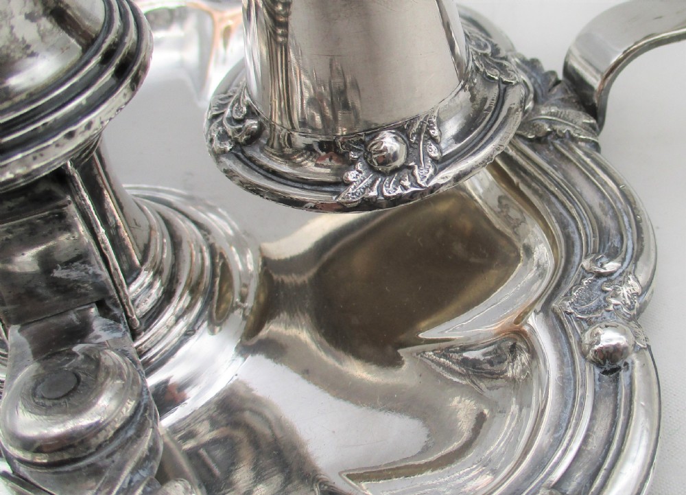 A Fine Old Sheffield Plated Chamber Candlestick c1830 View IV