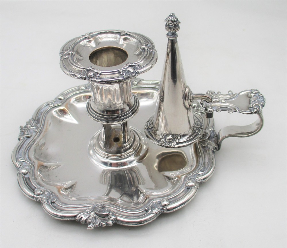 A Fine Old Sheffield Plated Chamber Candlestick c1830 View VI