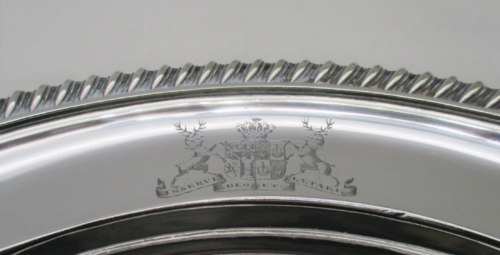 Silver Plated Armorial Dish / Plate by G Collis  View III