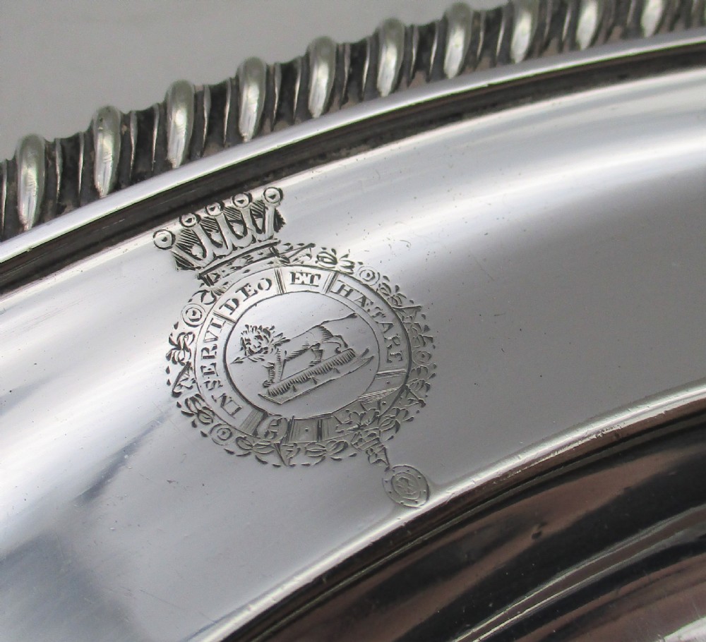Silver Plated Armorial Dish / Plate by G Collis  View VI