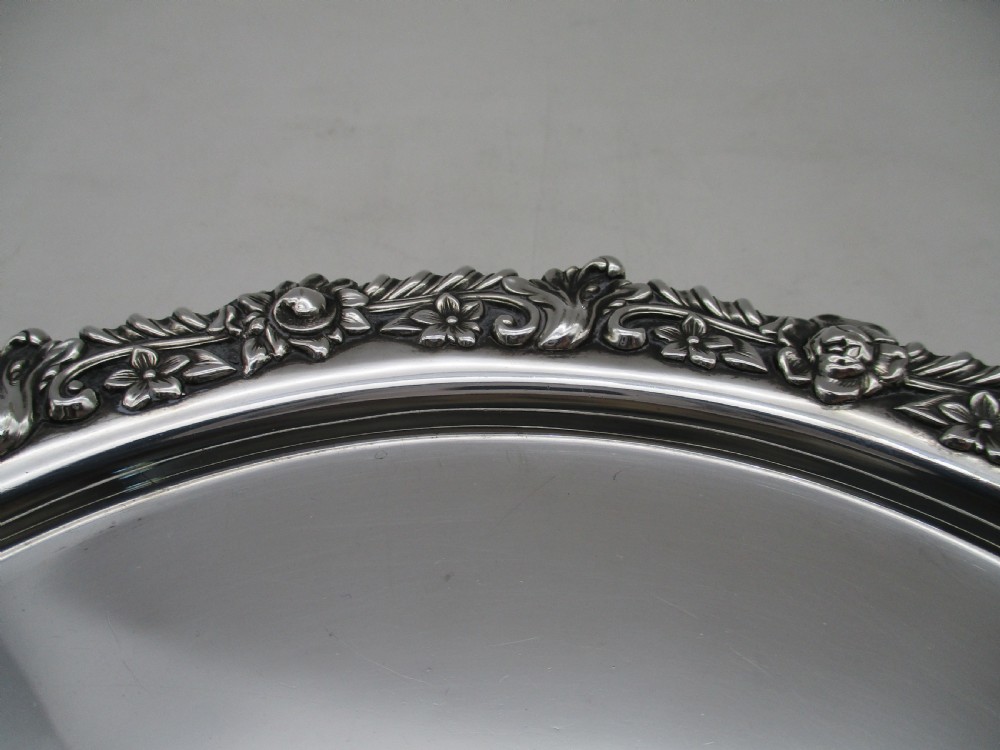 19th Century Ornate Silver Plated Cocktail Tray View IV