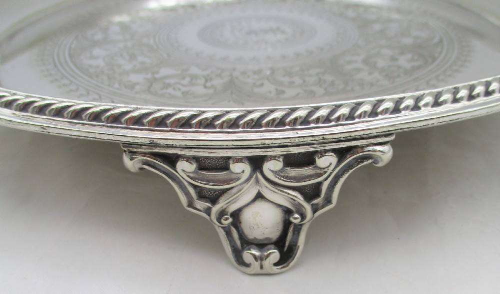 19th Century Silver Plated Cocktail Tray with Inscription View V