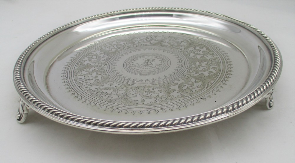 19th Century Silver Plated Cocktail Tray with Inscription View VI
