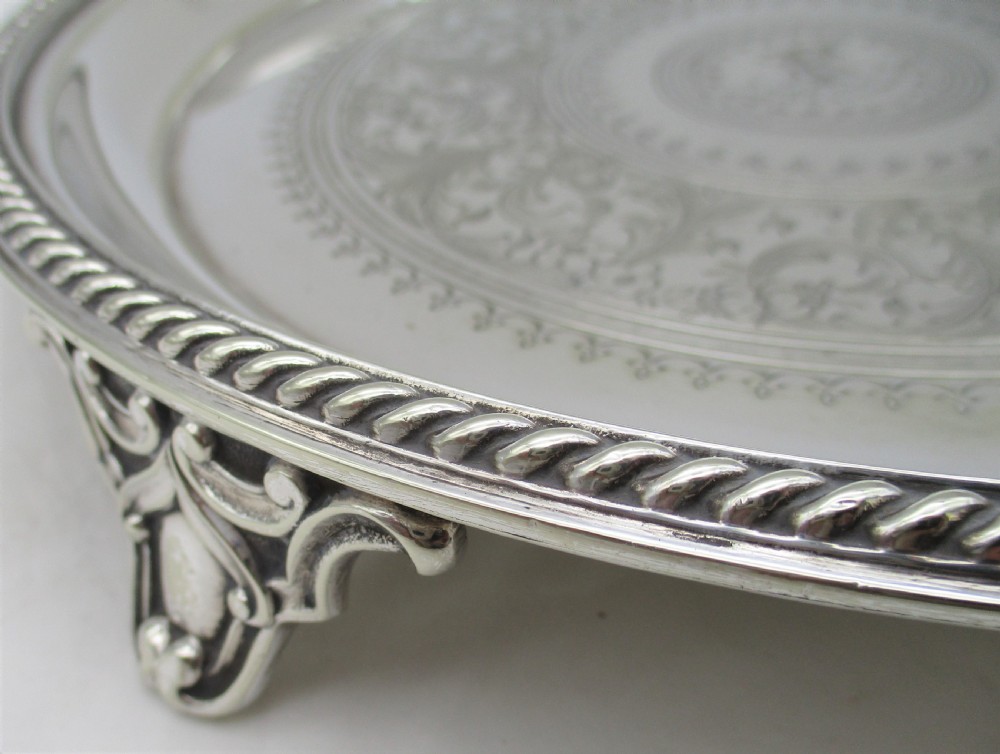 19th Century Silver Plated Cocktail Tray with Inscription View VII