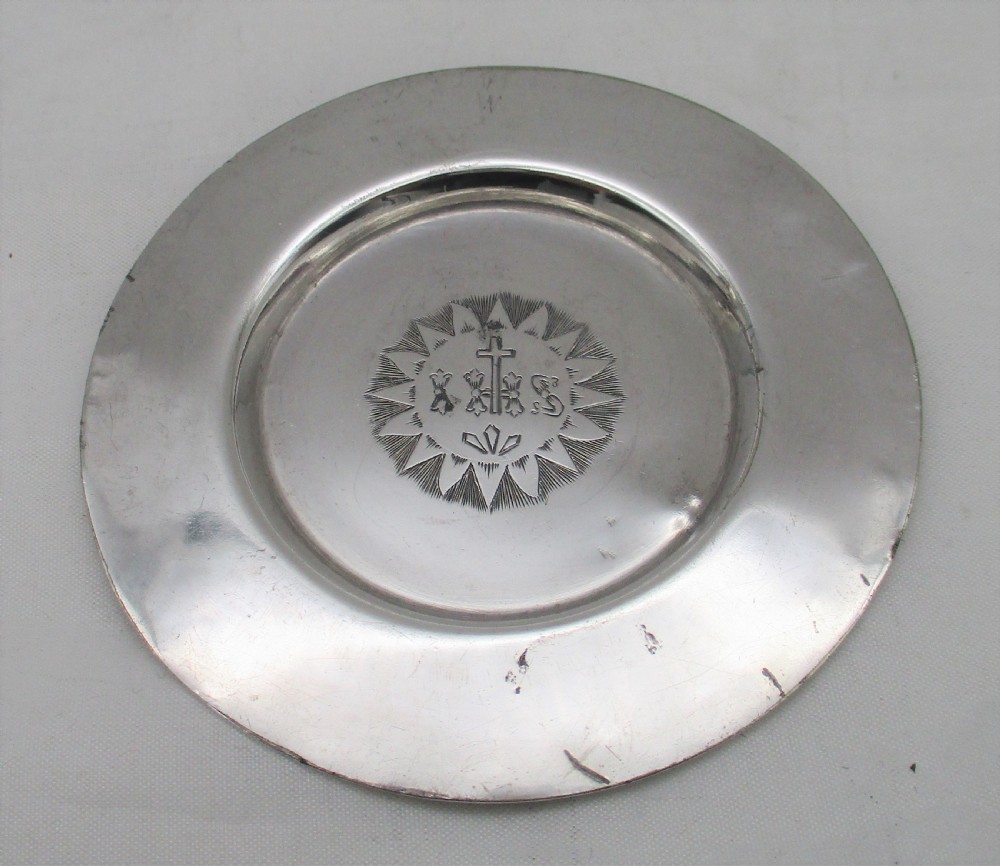 Rare Elkington Miniature Silver Plated Travelling Communion Jug & Platter View III