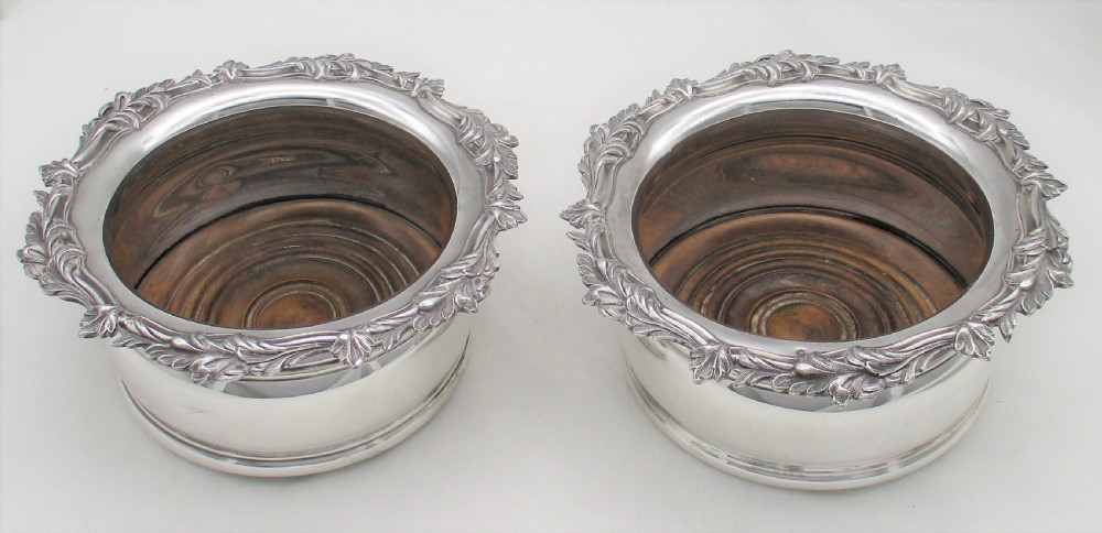Fabulous Pair of Deep Old Sheffield Plated Bottle Coasters