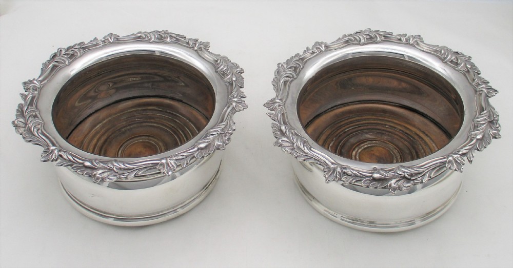 Fabulous Pair of Deep Old Sheffield Plated Bottle Coasters View II