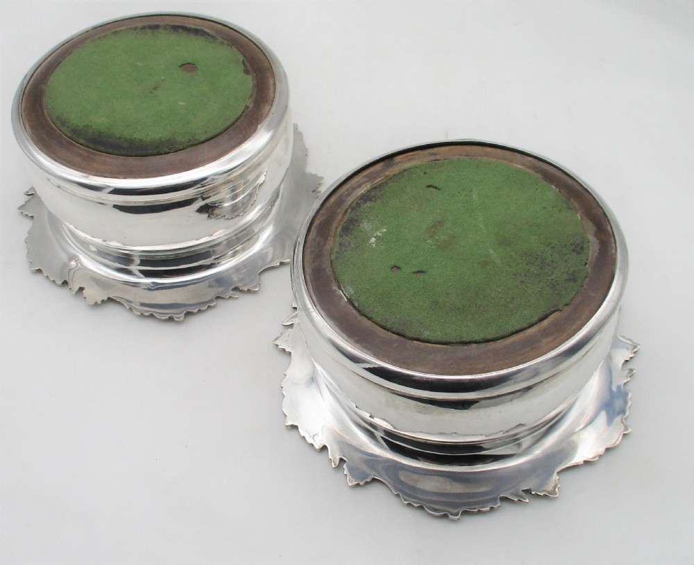 Fabulous Pair of Deep Old Sheffield Plated Bottle Coasters View VII