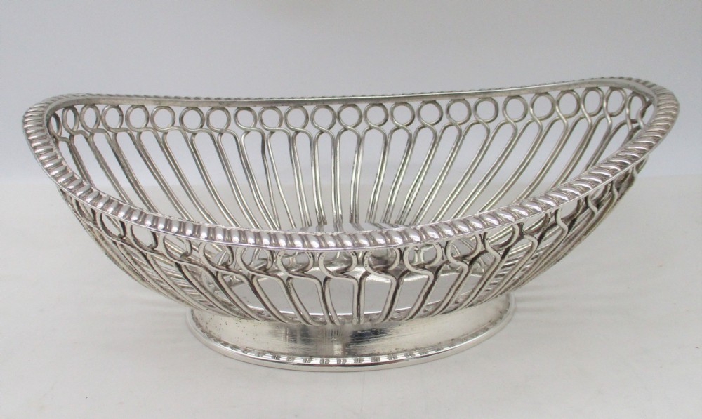 Rare Set of 3 Old Sheffield Plated Wirework Bon Bon Dishes c1800 View III