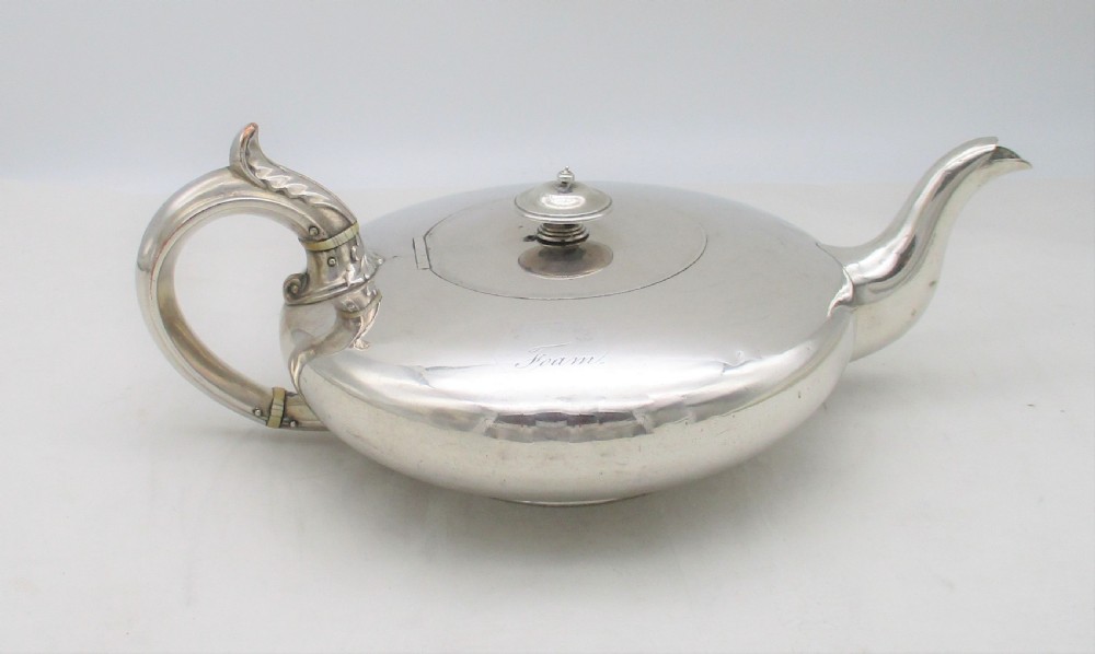 Rare Old Sheffield Plated Flat Teapot