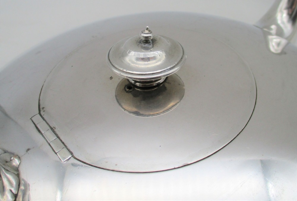 Rare Old Sheffield Plated Flat Teapot View III
