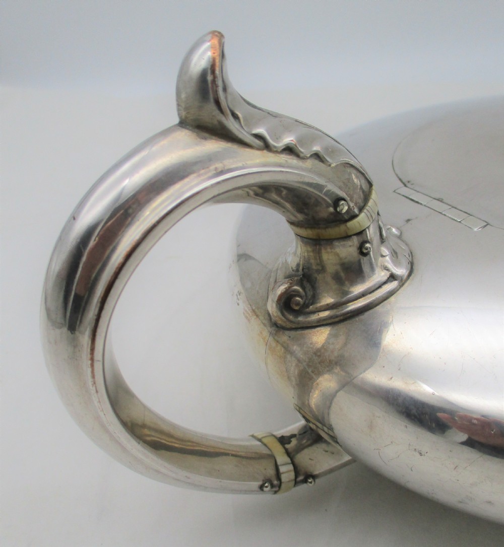 Rare Old Sheffield Plated Flat Teapot View V