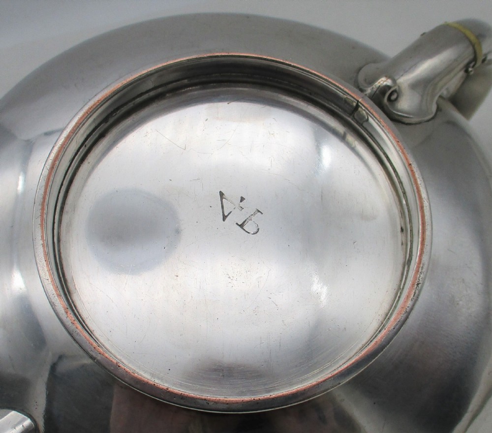 Rare Old Sheffield Plated Flat Teapot View VII