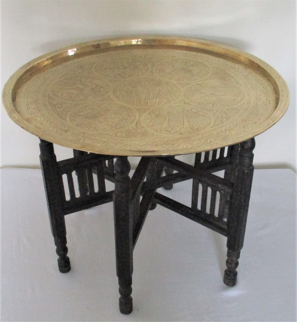 Good Brass Topped Benares Table c1900 View II