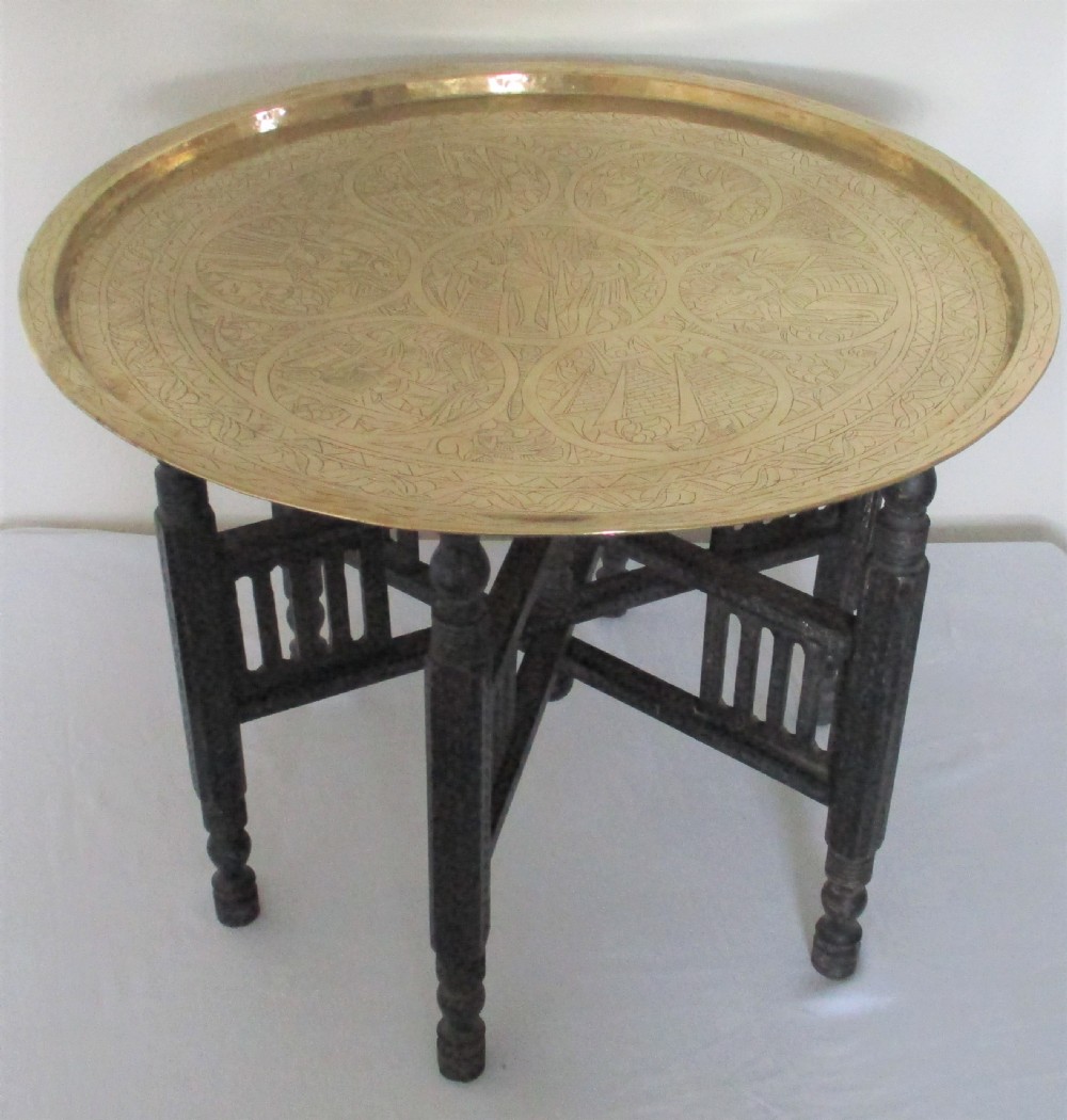 Good Brass Topped Benares Table c1900 View III