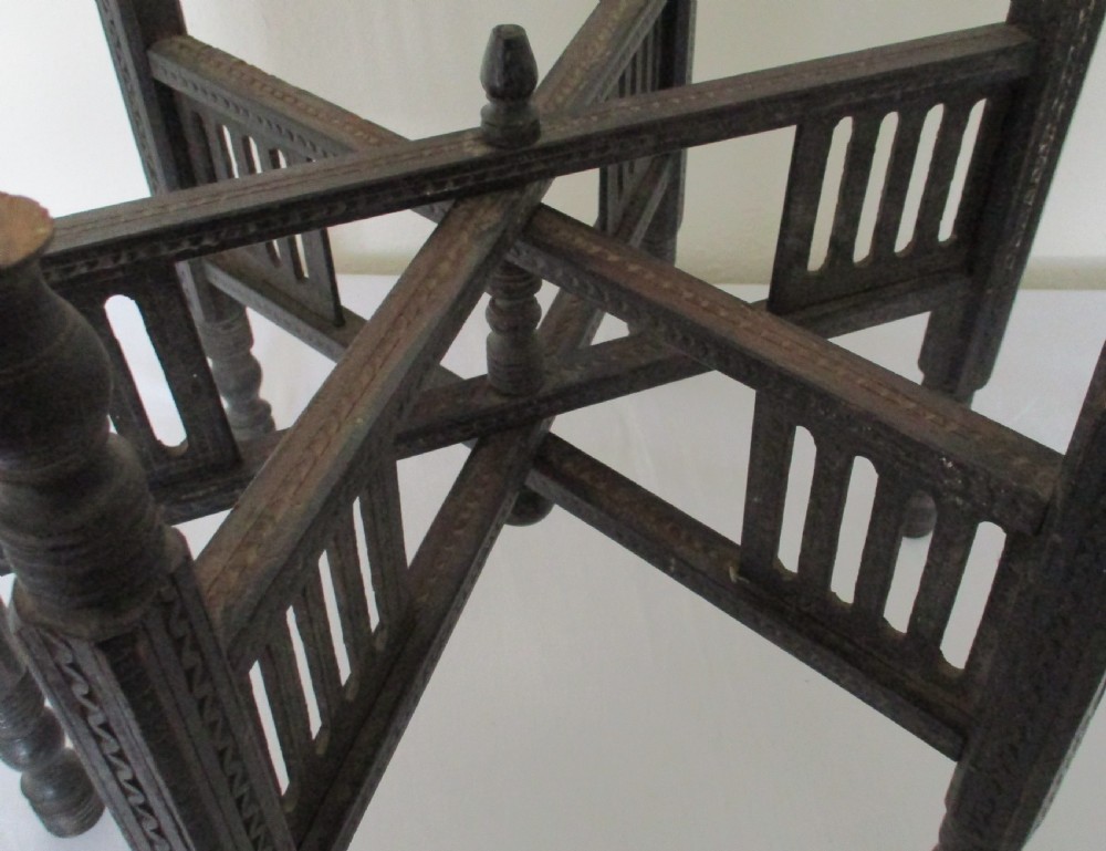 Good Brass Topped Benares Table c1900 View IV