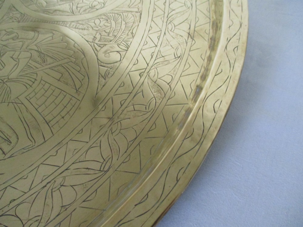 Good Brass Topped Benares Table c1900 View XI