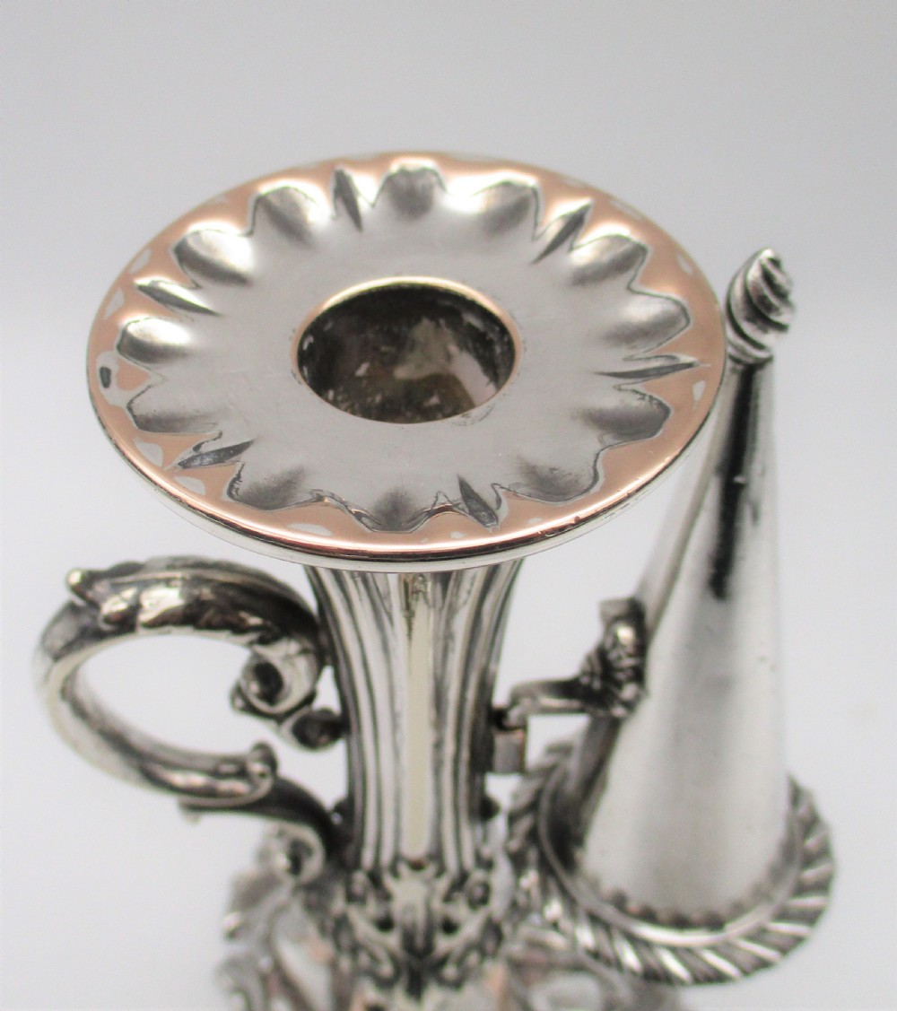 Rare Old Sheffield Plated Chamber Candlestick c1820 View IV