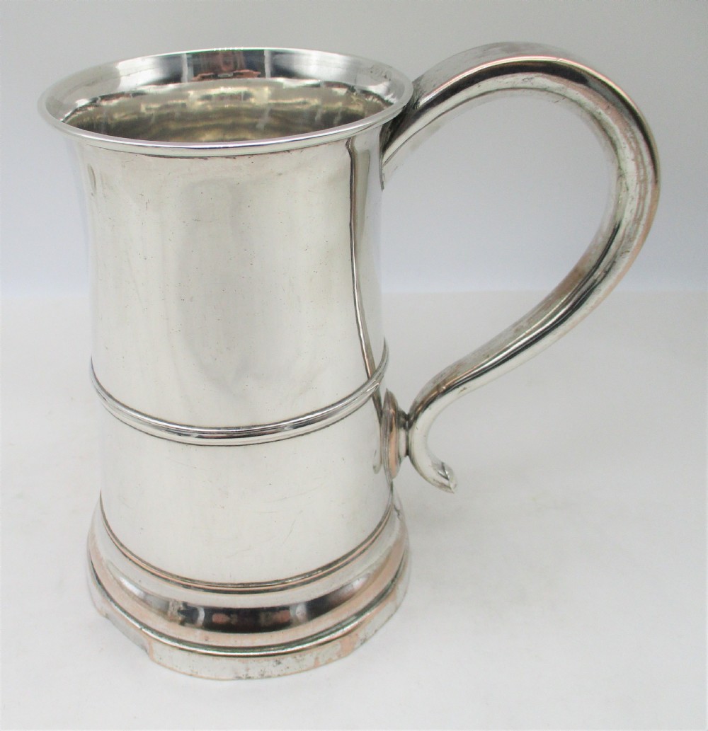 18th Century Near Graduated Pair of Old Sheffield Plated Tankards View II
