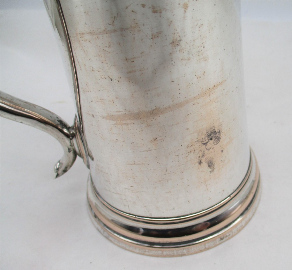 18th Century Near Graduated Pair of Old Sheffield Plated Tankards View XIII