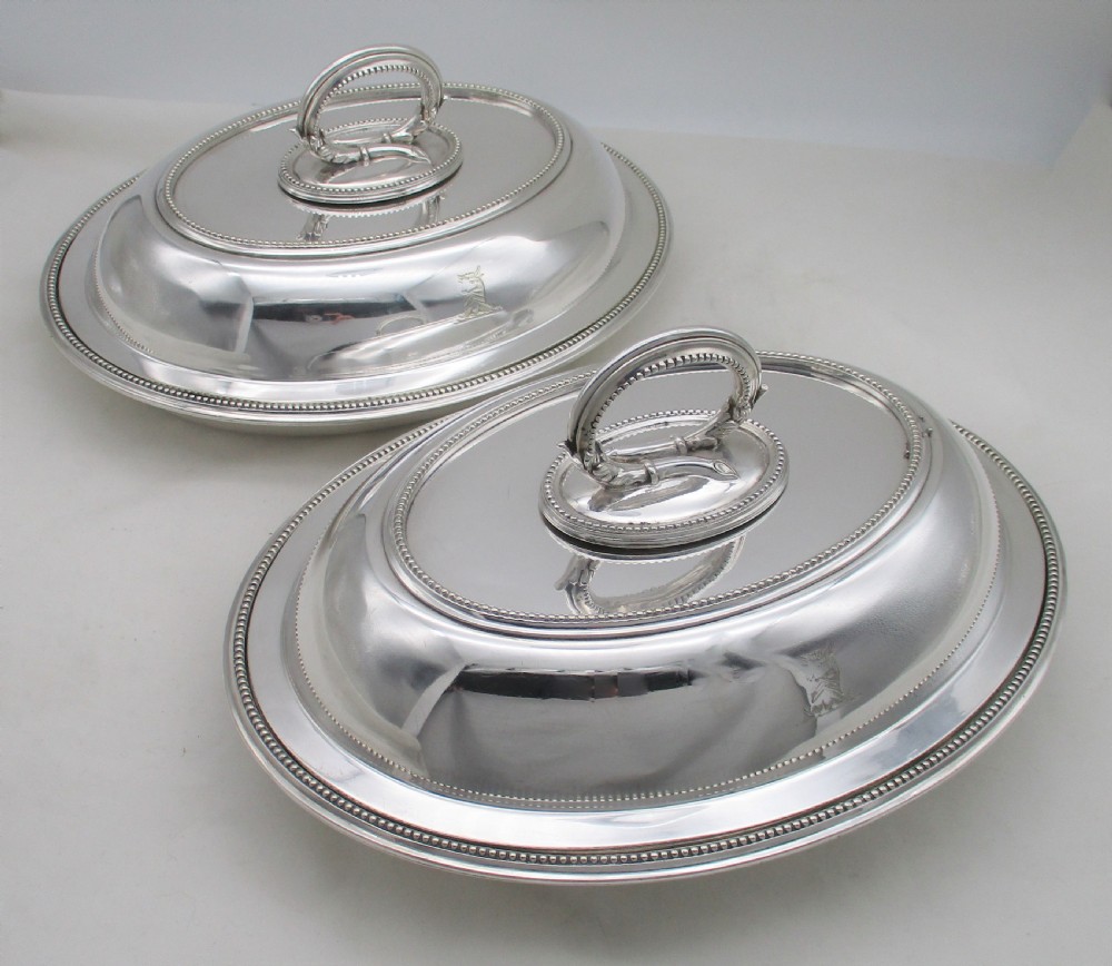 A Good Pair of Silver Plated Serving Tureens by Collis & Co