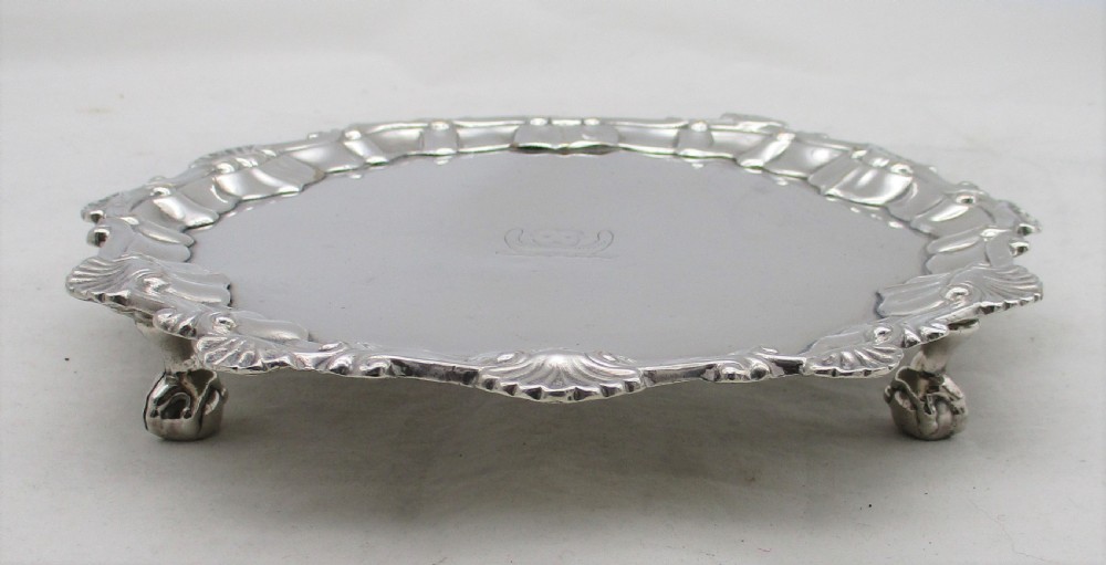 A Small Fine Old Sheffield Plated Card Tray View V