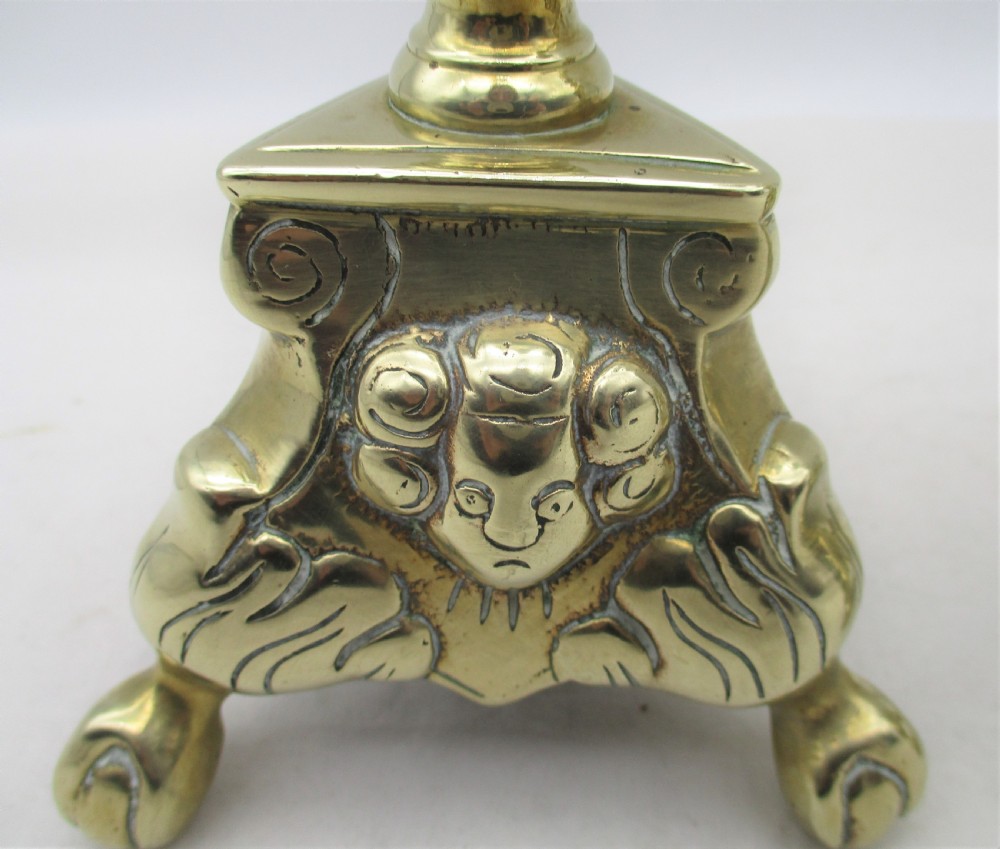 Pair of 19th Century Brass Pricket Candlesticks View III