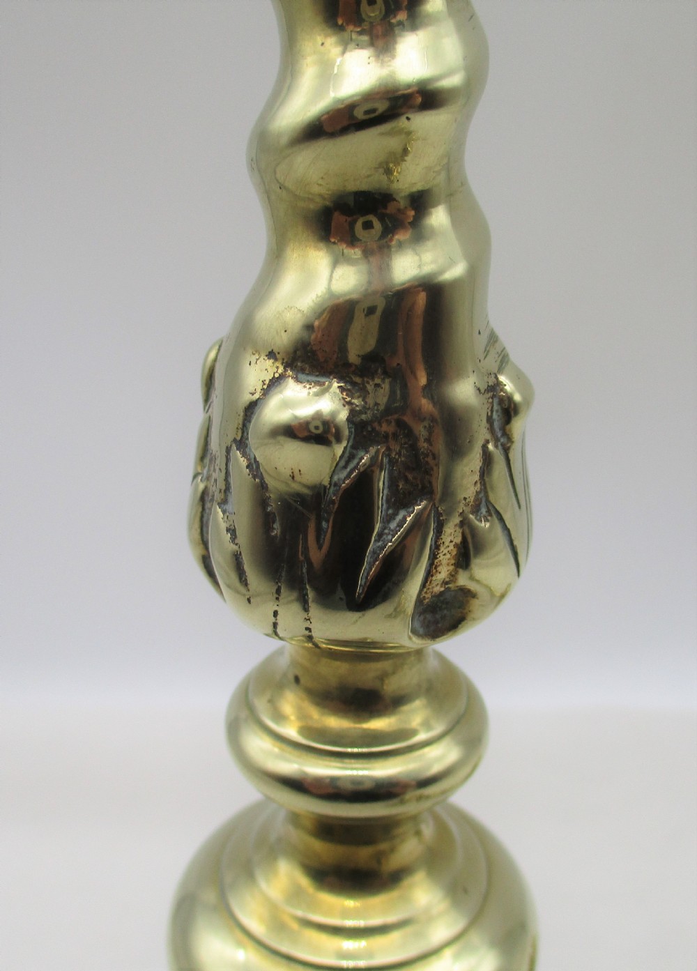 Pair of 19th Century Brass Pricket Candlesticks View VI