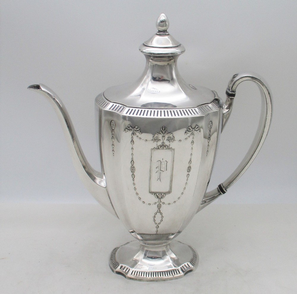 Good Art Nouveau Silver Plated Coffee Set View II