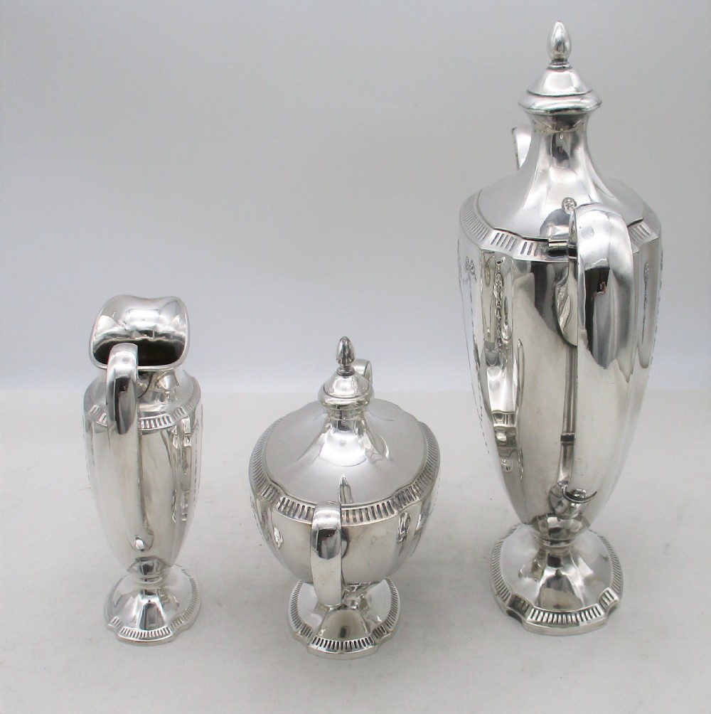 Good Art Nouveau Silver Plated Coffee Set View XIII
