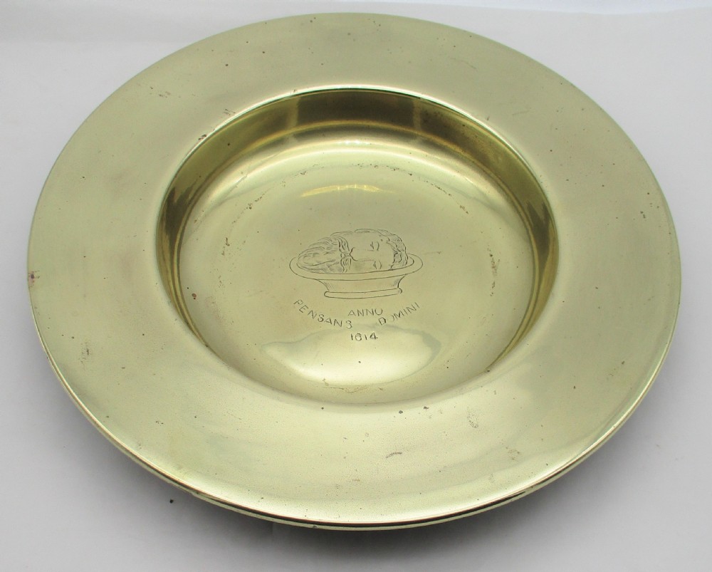 Large Brass 19th Century Alms Dish - Penzance