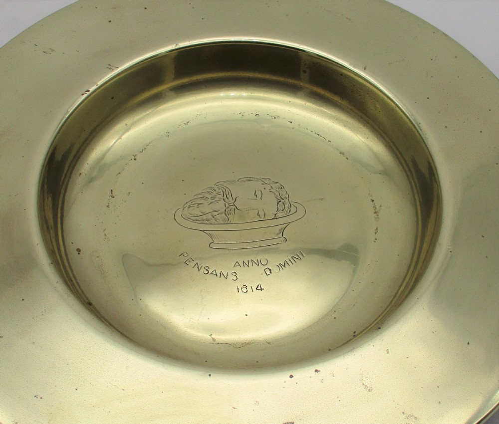 Large Brass 19th Century Alms Dish - Penzance View II