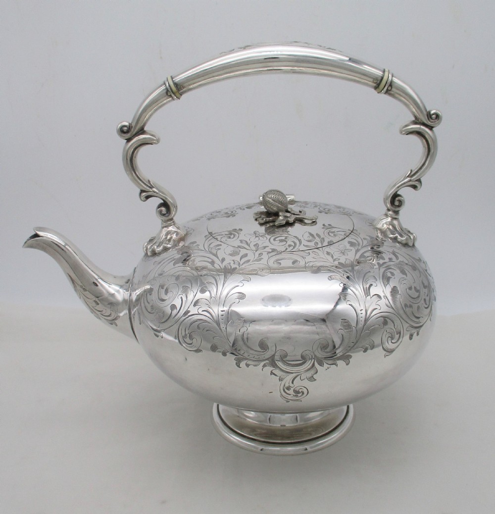 Good 19th Century Silver Plated Tea Kettle  View III
