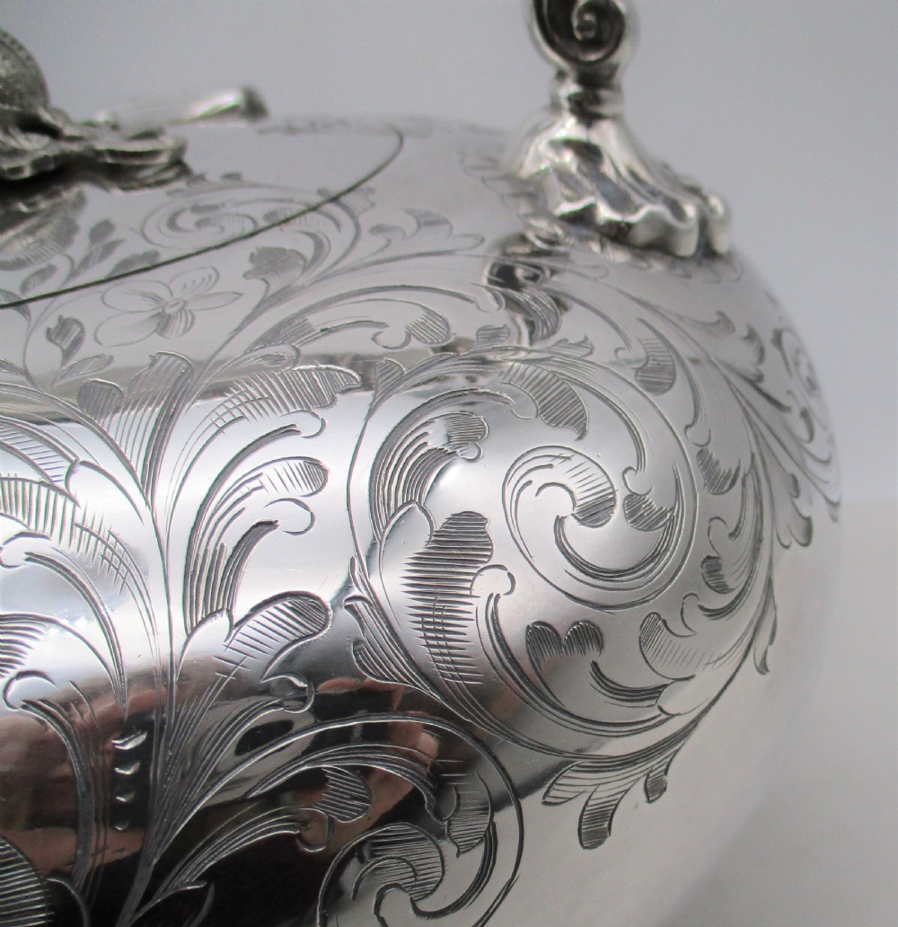 Good 19th Century Silver Plated Tea Kettle  View VII