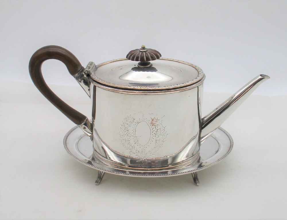 Old Sheffield Plated Bachelor Tea Pot on Stand