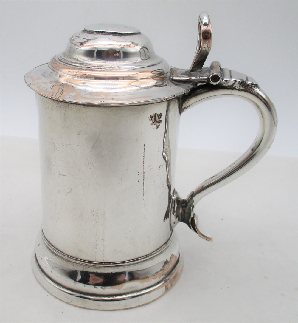 Small 18th Century Irish Old Sheffield Plated Lidded Tankard View V