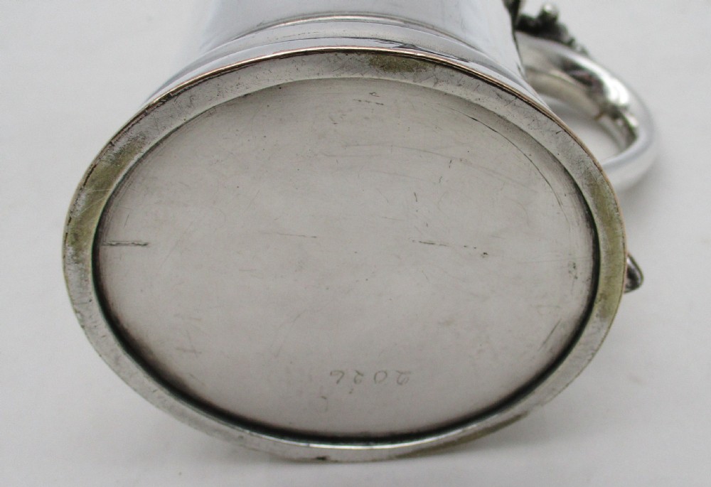 Small 18th Century Irish Old Sheffield Plated Lidded Tankard View X