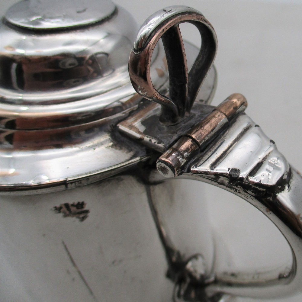 Small 18th Century Irish Old Sheffield Plated Lidded Tankard View XI