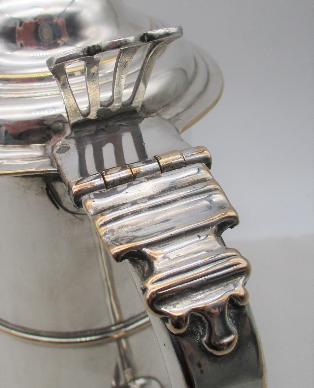Fine 18th Century Old Sheffield Plated Quart Lidded Tankard View III