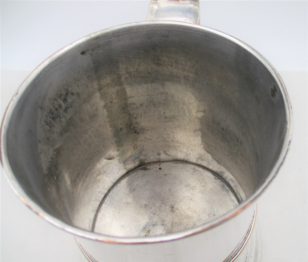Fine 18th Century Old Sheffield Plated Quart Lidded Tankard View VIII