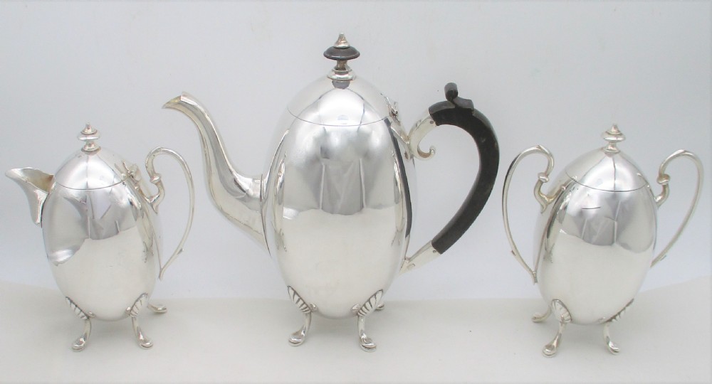 Rare Silver Plated Coffee Set - Art Deco Style View II