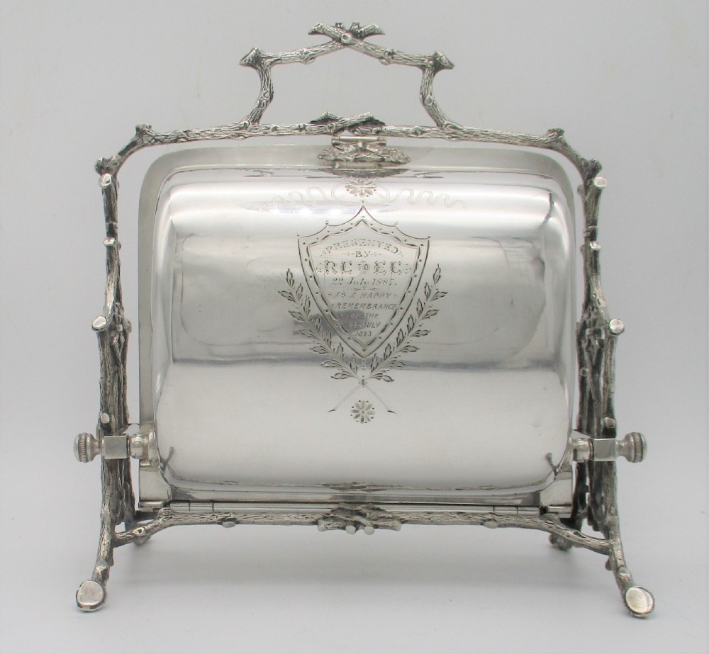 Rare 19th Century Silver Plated Folding Biscuit Box